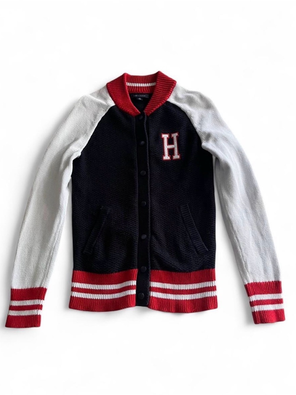 Tommy Hilfiger Varsity Letterman Knit Cardigan XS